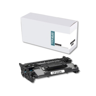 Cartucho de toner CF259A preto com caixa branca e etiqueta azul