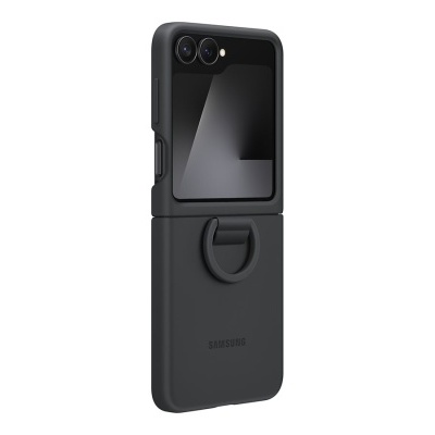 Capa preta para smartphone Samsung com suporte e duas câmaras