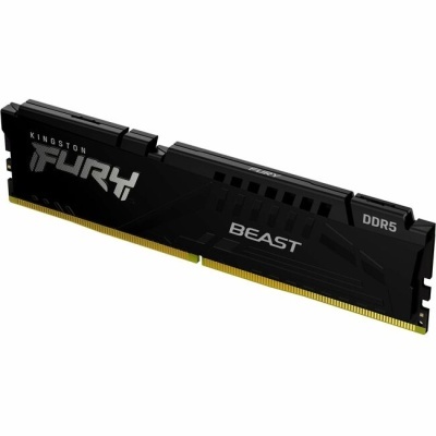 Módulo de memória RAM preto Kingston Fury Beast DDR5 com texto branco