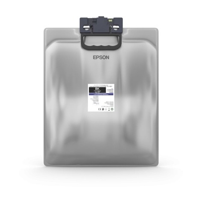 Tinteiro Epson preto com etiqueta e acabamento metálico prateado