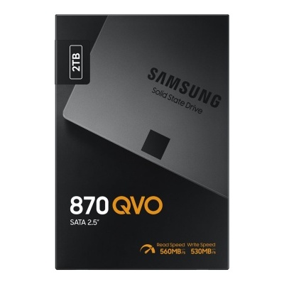 Embalagem preta de disco SSD Samsung 870 QVO SATA 2.5