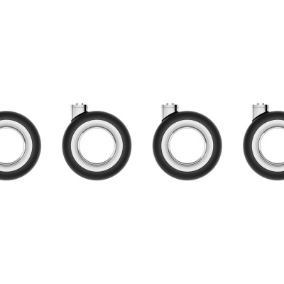 Quatro rodas giratórias pretas e brancas para móveis