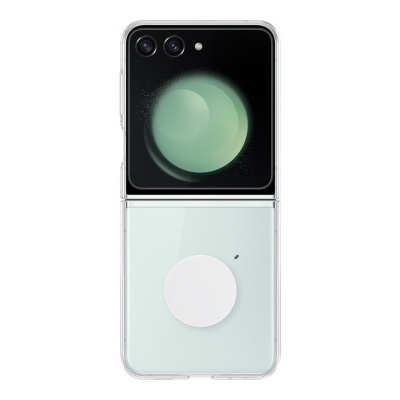 telemóvel dobrável verde claro com duas câmaras traseiras e display com esfera verde