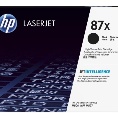 Cartucho de impressão HP LaserJet 87X preto em caixa