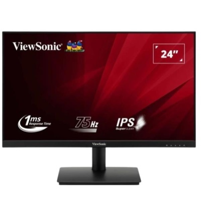 Monitor ViewSonic 24 polegadas IPS preto com tempo de resposta de 1ms e 75Hz