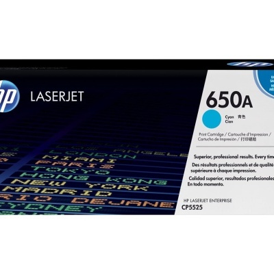 Caixa de cartucho de impressão HP LaserJet 650A CE271A preto e branco