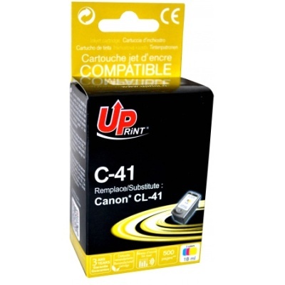 Pack de tinta compatível UP Print C-41 para Canon CL-41, caixa preta e amarela