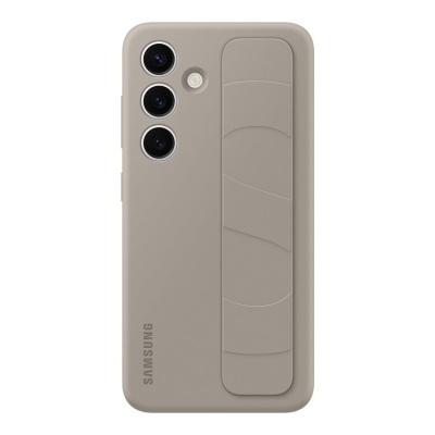 Capa protetora de silicone cinza para smartphone Samsung com suporte