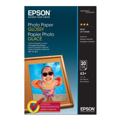 Pacote de papel fotográfico Epson Glossy A3+ 20 folhas com imagem de criança na piscina