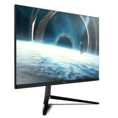 Monitor plano preto a mostrar imagem espacial com astronauta