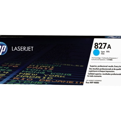 Caixa de cartucho de toner HP LaserJet 827A cor ciano
