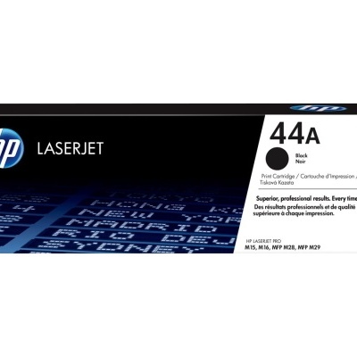 Cartucho de impressão HP LaserJet 44A preto em embalagem preta e branca