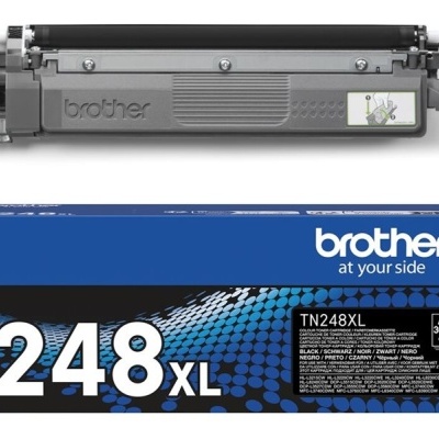Toner para impressora Brother TN248XL preto com embalagem azul e preta