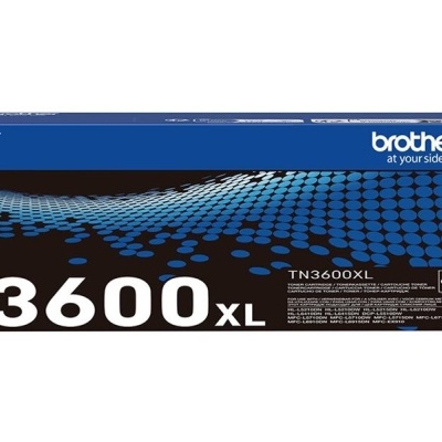Cartucho de toner Brother TN3600XL em embalagem azul e preta