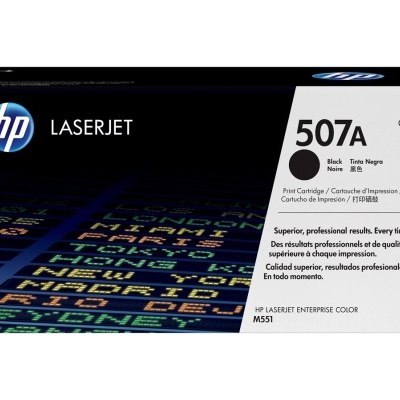 Embalagem de toner HP LaserJet 507A preta para impressora