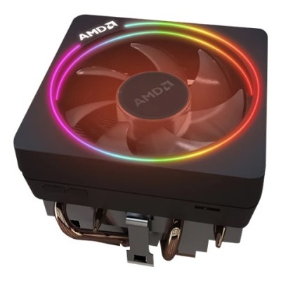 Ventoinha de CPU AMD com LED RGB circular e corpo preto