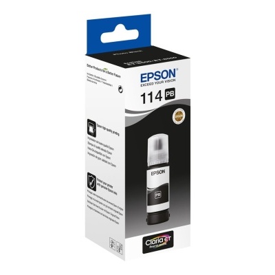 Embalagem de tinteiro Epson 114 PB Preto fosco para impressoras