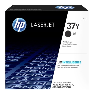 Caixa preta e branca de cartucho de toner HP LaserJet 37Y preto