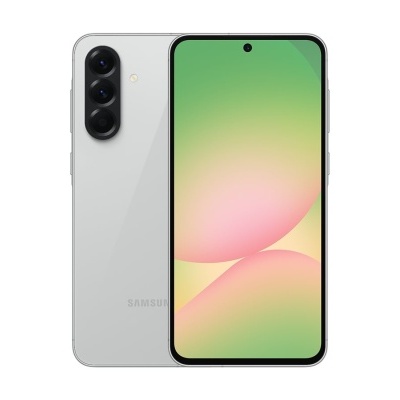 Smartphone Samsung branco visto de frente e de trás com várias câmaras