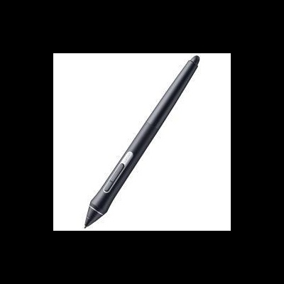 Caneta digital preta com botão lateral prateado