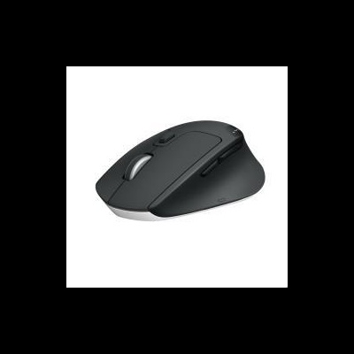 Rato sem fios preto com design ergonómico e botões laterais