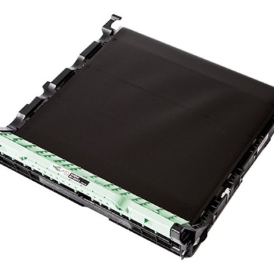 Componente preto para impressora com detalhes verde e branco, fundo branco