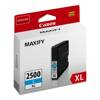 Cartucho de tinta Canon MAXIFY 2500 C XL em embalagem branca e vermelha