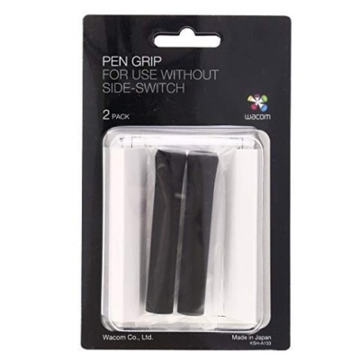 Embalagem com dois grips pretos para caneta Wacom