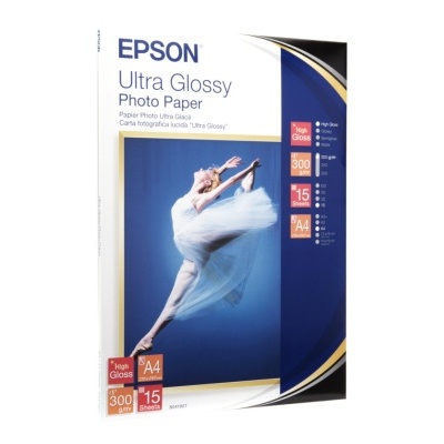 Embalagem de papel fotográfico Epson Ultra Glossy A4 com imagem de bailarina