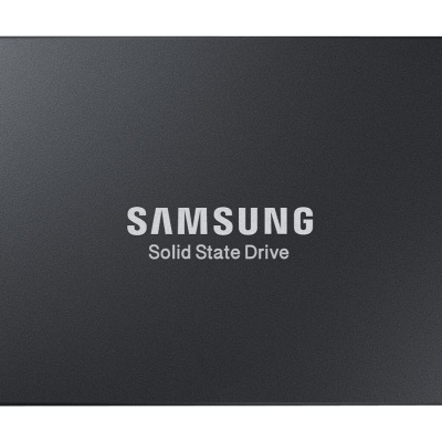 Disco rígido sólido preto Samsung com texto branco