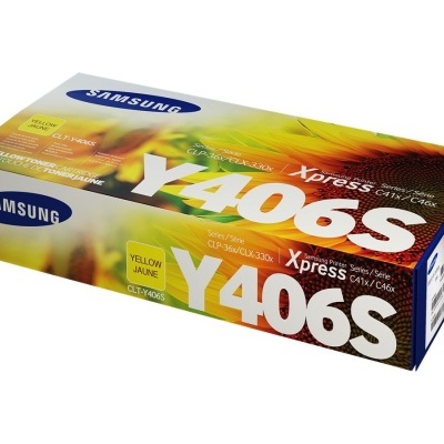 Embalagem de toner Samsung Y406S amarela para impressora