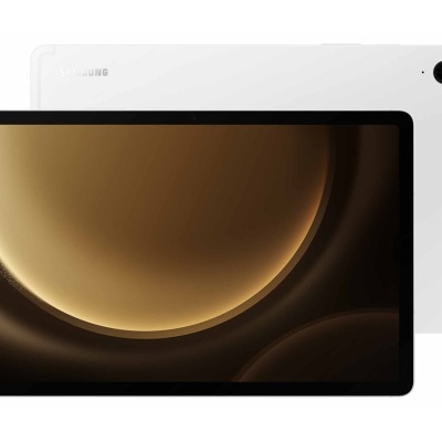 Tablet Samsung branco com ecrã e câmara traseira