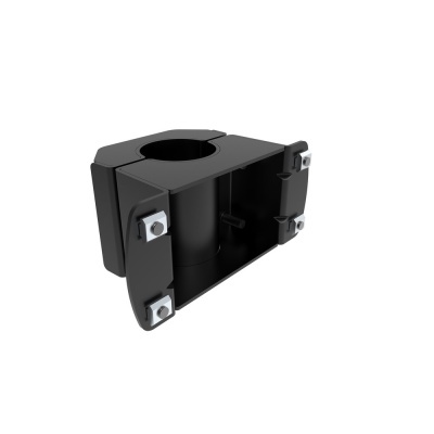 Abraçadeira plástica preta com parafusos metálicos