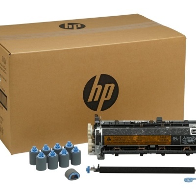 Conjunto de peças de impressora HP com caixa de cartão castanha