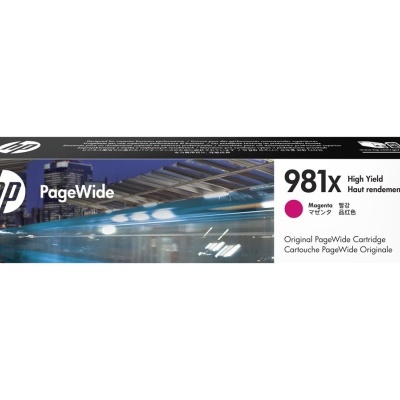 Caixa de cartucho de tinta HP PageWide 981X cor magenta