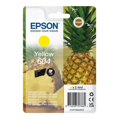 Cartucho tinta Epson Yellow 604 amarelo embalagem com abacaxi
