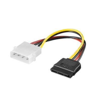 Cabo adaptador de alimentação SATA para conector de 4 pinos com fios coloridos