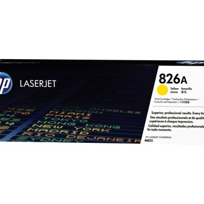 Embalagem de toner HP LaserJet 826A amarela