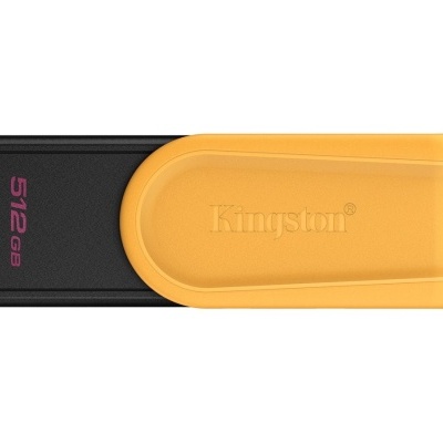 Pen USB preto e amarelo com capacidade de 512GB