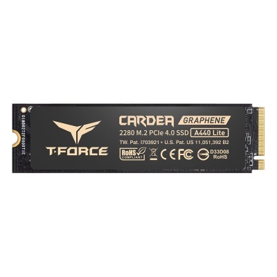 Disco SSD T-Force Cardea Graphene A440 Lite 2280 M.2 PCIe 4.0 preto e dourado