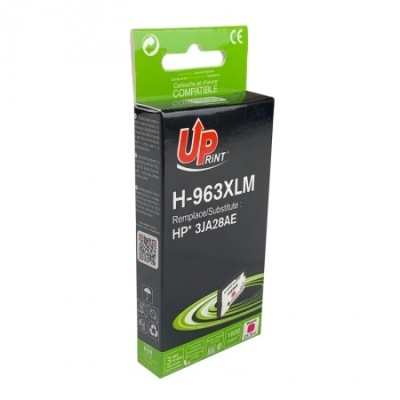 Cartucho de tinta preto UP Rint H-963XLM compatível com HP em embalagem preta e verde