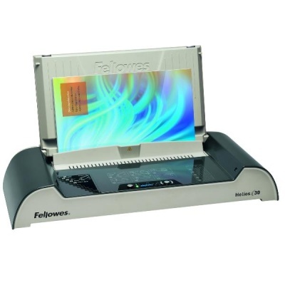 Encadernadora Fellowes Helios 30 cinza com tampa transparente e documento holográfico