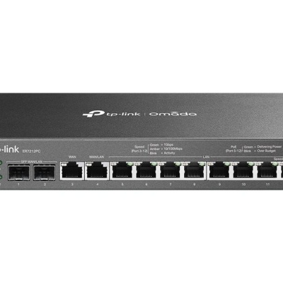 Comutador de rede TP-Link cinza escuro com 16 portas