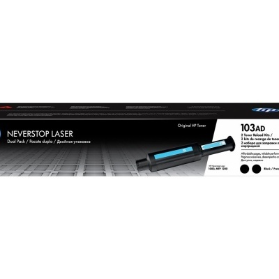 Cartucho toner HP 103AD preto para impressora laser em embalagem preto e branco