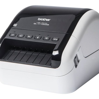 Impressora de etiquetas Brother QL-1110NWB branca e preta