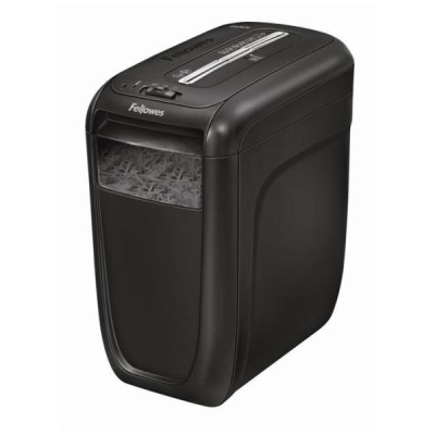 Triturador de papel Fellowes preto com janela transparente para papel triturado