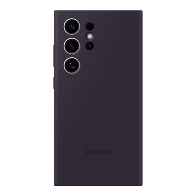 smartphone Samsung roxo escuro com quatro câmaras na parte traseira