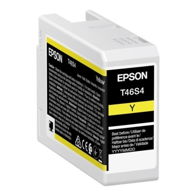 Cartucho de tinta Epson T46S4 amarelo em fundo branco