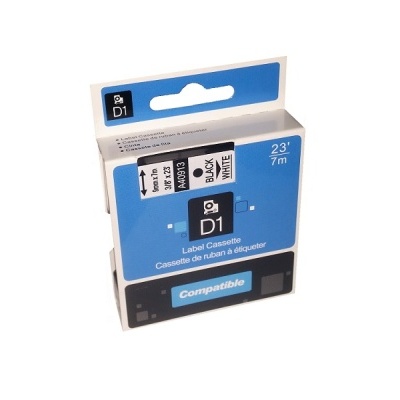 Caixa de cartucho de etiquetas D1 azul e branco