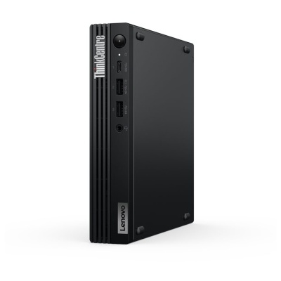 Mini PC Lenovo ThinkCentre preto com portas USB e botões